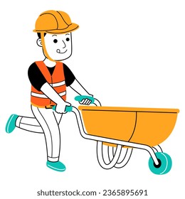 young man builder vector illustration
