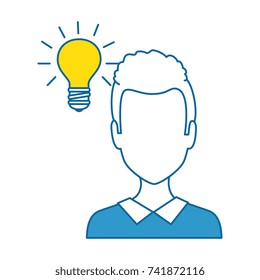 young man with bulb avatar character