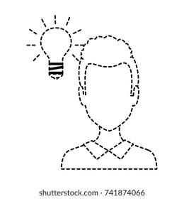 young man with bulb avatar character