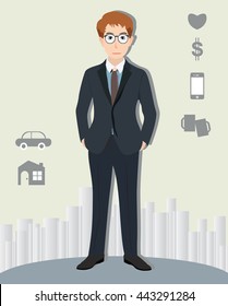 young man in business suit,vector