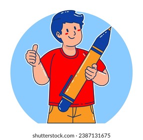 Young Man carrying a pen