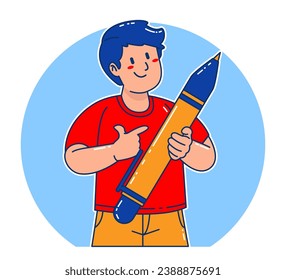 Young Man carrying a pen