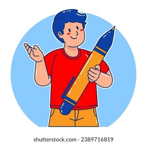 Young Man carrying a pen