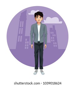 Young man cartoon
