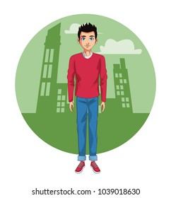 Young man cartoon