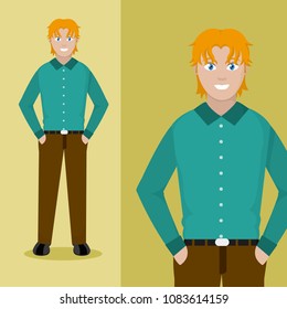 Young man cartoon