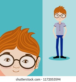 Young man cartoon