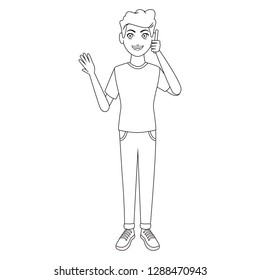 young man cartoon