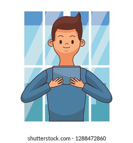 young man cartoon
