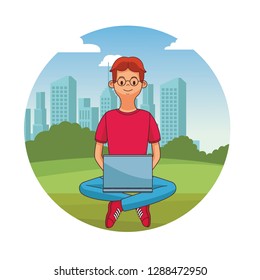 young man cartoon