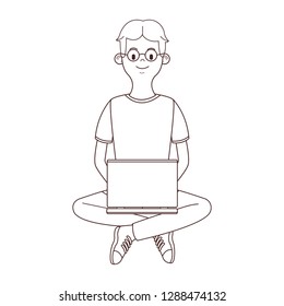 young man cartoon