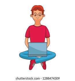 young man cartoon