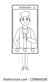 young man cartoon