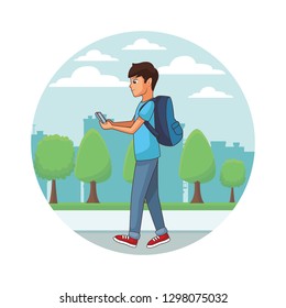 young man cartoon