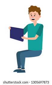young man cartoon