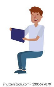 young man cartoon