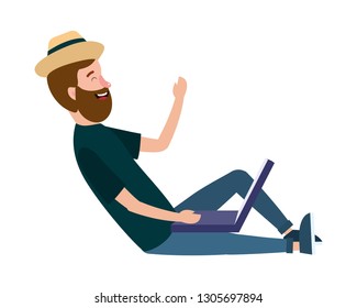 young man cartoon