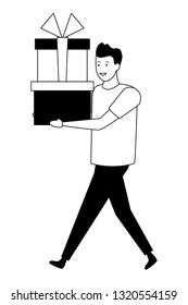 young man cartoon