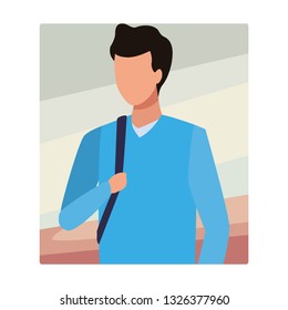 young man cartoon