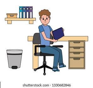 young man cartoon