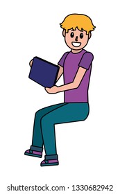 young man cartoon