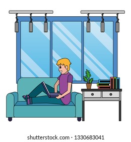 young man cartoon