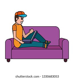 young man cartoon
