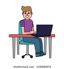 young man cartoon