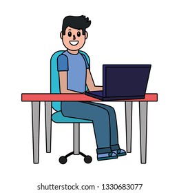 young man cartoon