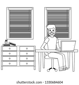 young man cartoon