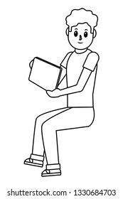 young man cartoon
