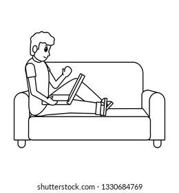 young man cartoon