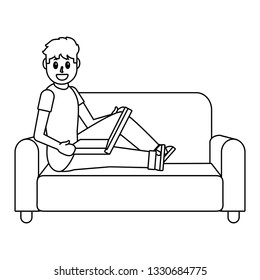 young man cartoon