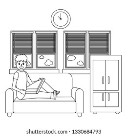 young man cartoon