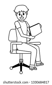 young man cartoon