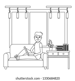 young man cartoon