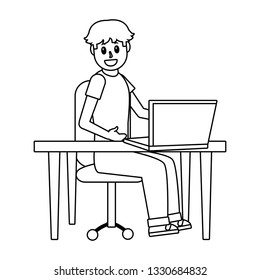 young man cartoon