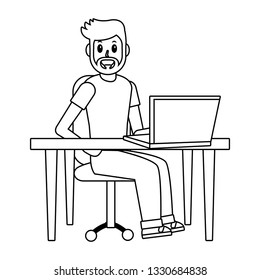 young man cartoon