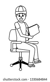 young man cartoon