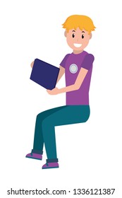 young man cartoon