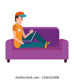 young man cartoon