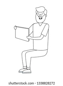 young man cartoon