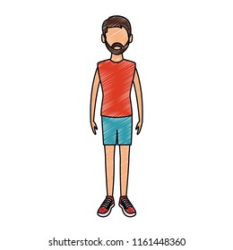Young man cartoon avatar scribble