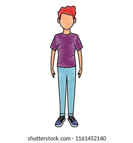 Young man cartoon avatar scribble
