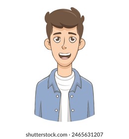 Young man cartoon character vector illustration