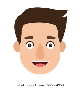 young man cartoon face character expression