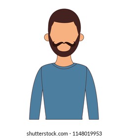 Young man cartoon faceless