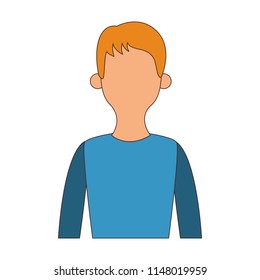 Young man cartoon faceless