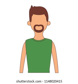 Young man cartoon faceless