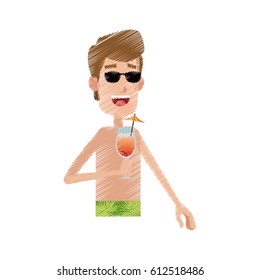 young man cartoon icon image 
